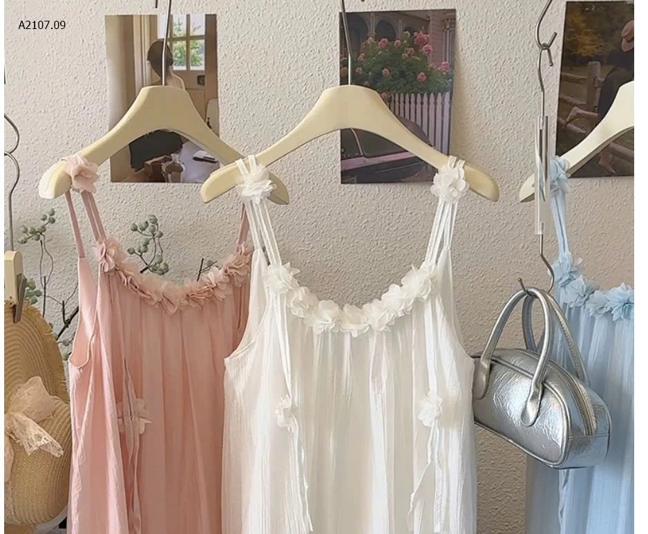 VÁY SUÔNG 2 DÂY ĐÍNH HOA ANNA - sỉ 174k