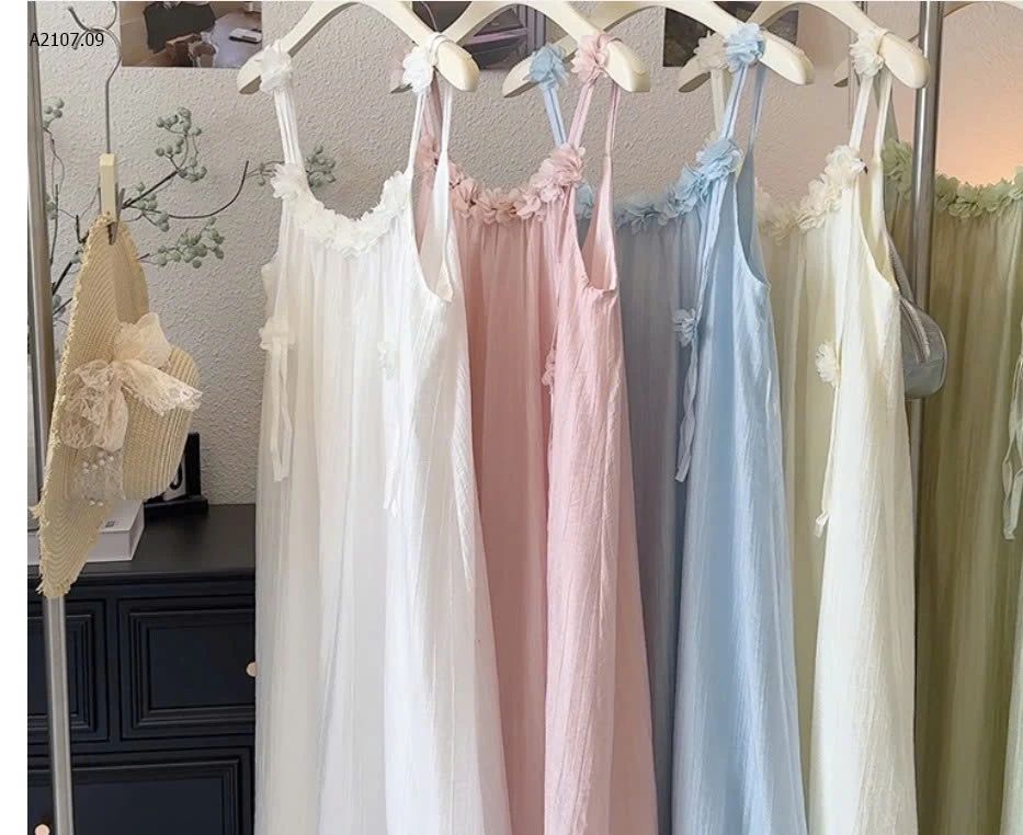 VÁY SUÔNG 2 DÂY ĐÍNH HOA ANNA - sỉ 174k