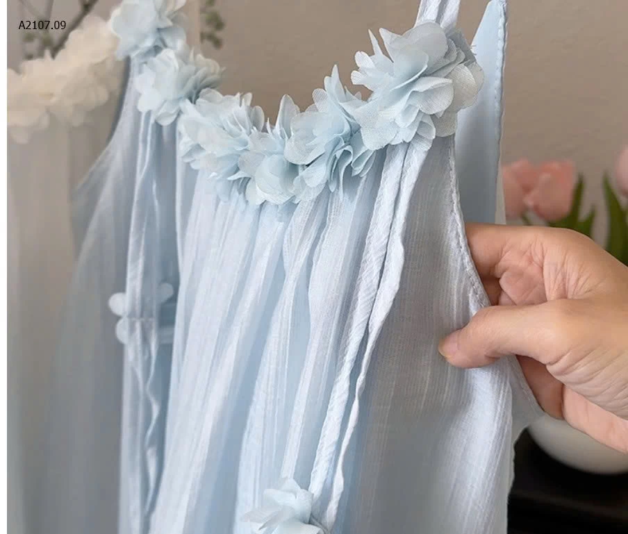 VÁY SUÔNG 2 DÂY ĐÍNH HOA ANNA - sỉ 174k