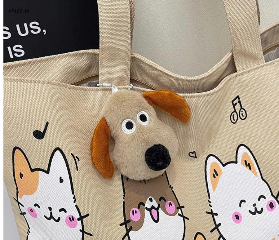 TÚI TOTE VẢI IN MÈO CUTE - sỉ 50k
