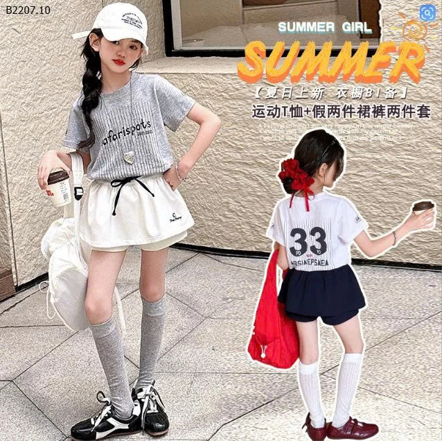 SÉT ÁO THUN SỌC MIX QUẦN VÁY - Sỉ giá áo: 135k  quần: 160k 