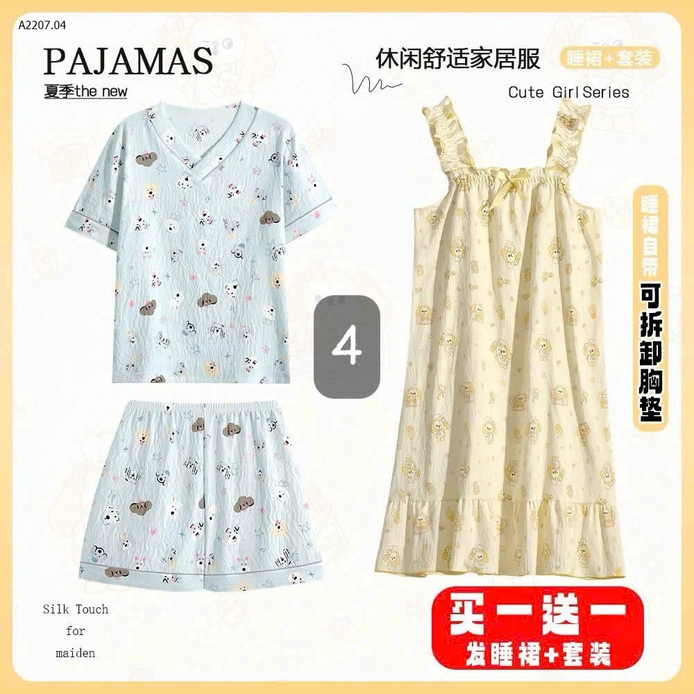  Set Pijamas 3 chi tiết - sỉ 143k