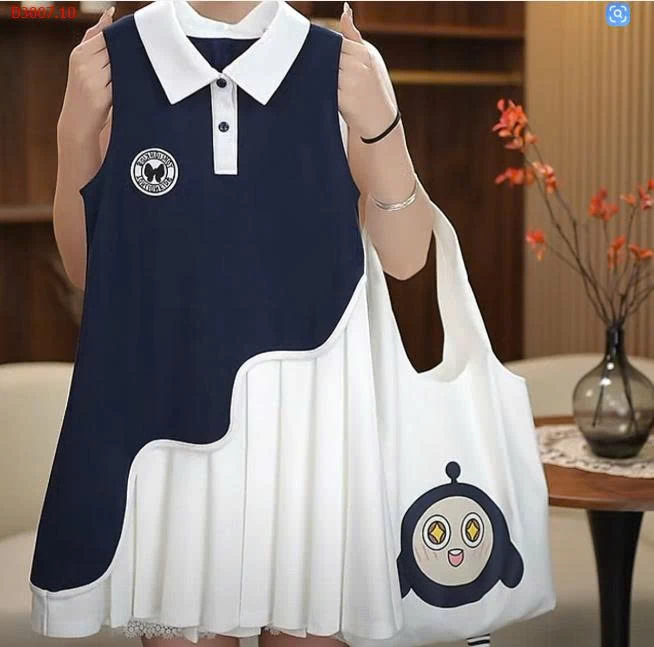 VÁY SÁT NÁCH CỔ POLO CHO BÉ GÁI -Sỉ giá 179k/váy  túi giá  58k