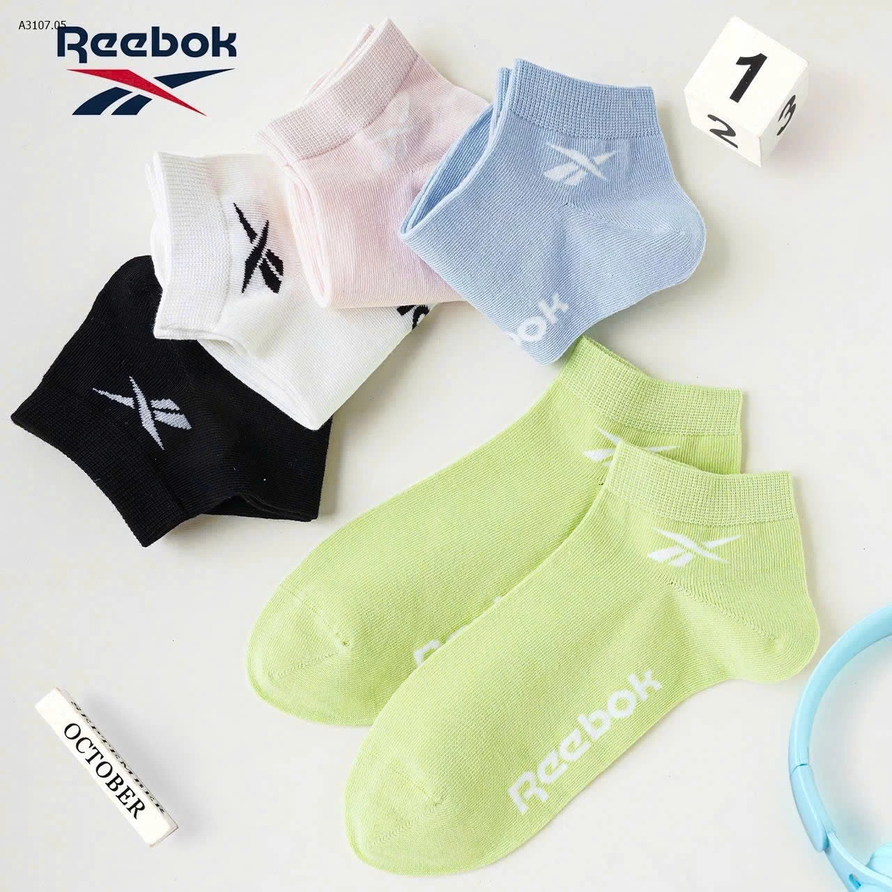 SET 10 ĐÔI TẤT NỮ REEBOK COTTON 100% - sỉ 175k/set