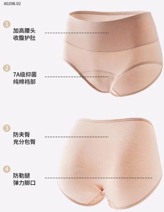 SET 6 QUẦN CHIP CẠP CAO - Sỉ 156k/1 set 6 chiếc mix màu 