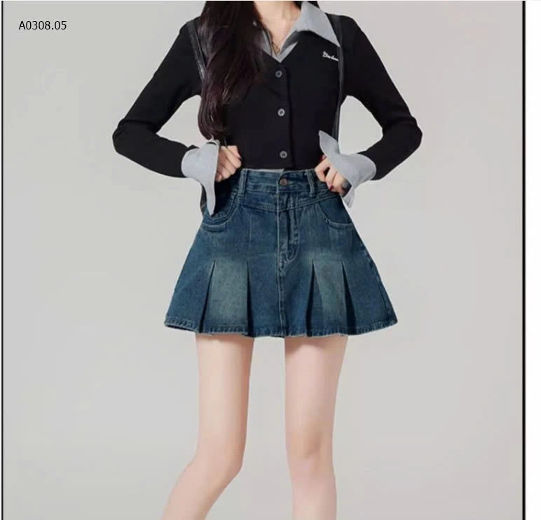 CHÂN VÁY JEAN XẾP LY CHO NỮ- sỉ 162k