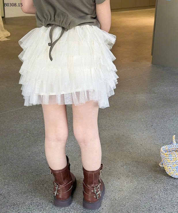 Váy ngắn ưới bồng vải tuyncho bé nhà AMBB - giá sỉ như sau  size 90-150 giá 164k sz 160 giá 176k sz 170 giá 190k