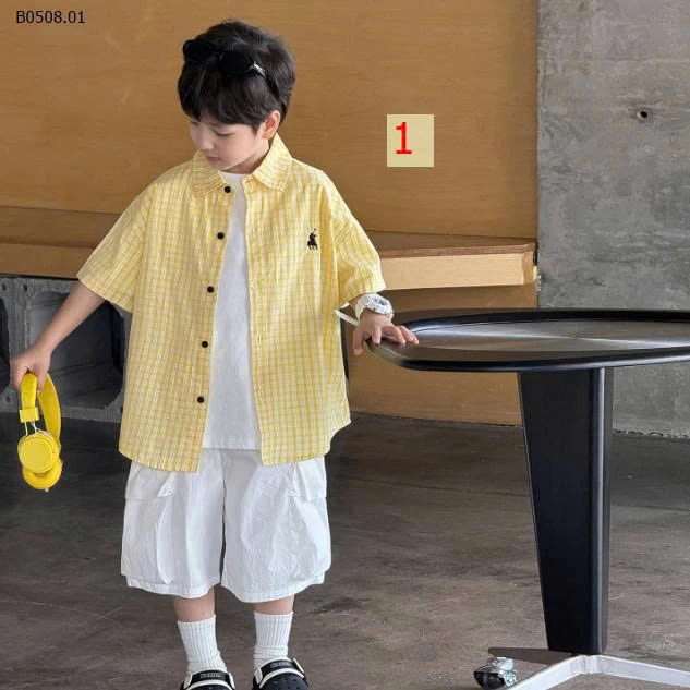 ÁO SƠ MI KẺ CARO AOAOKIDS BT - sỉ 150k