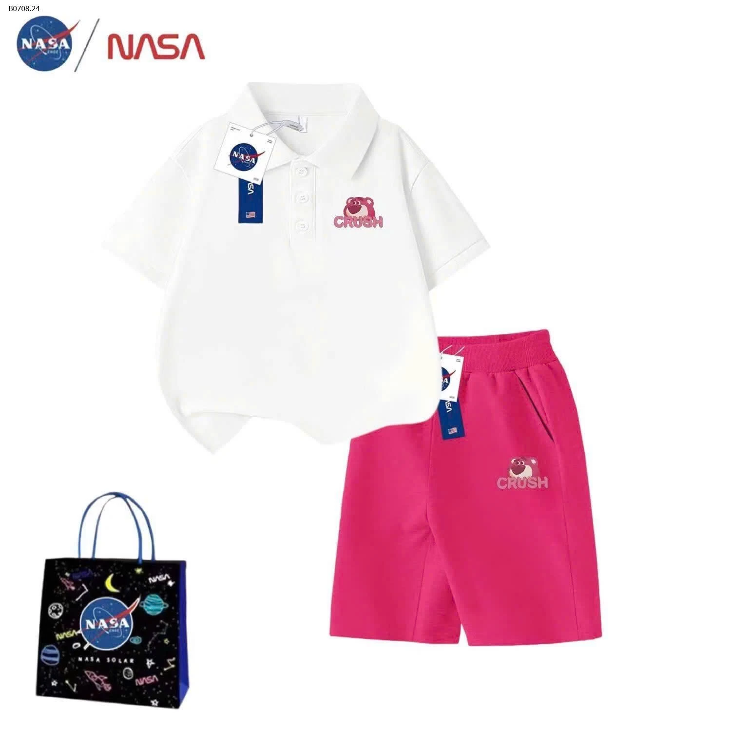 Bộ đồ bé gái cổ polo NASA CUTEE - sỉ 125k