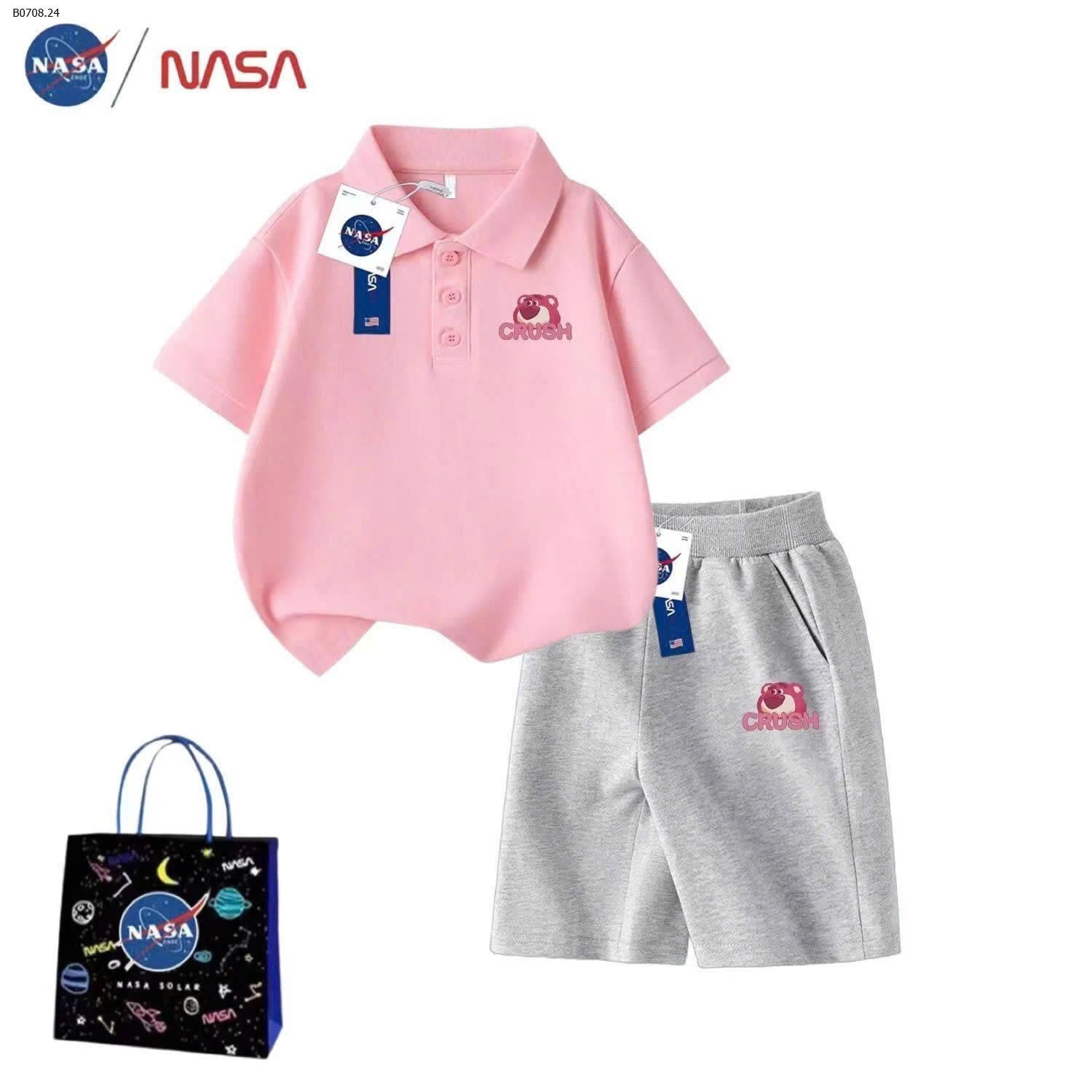 Bộ đồ bé gái cổ polo NASA CUTEE - sỉ 125k