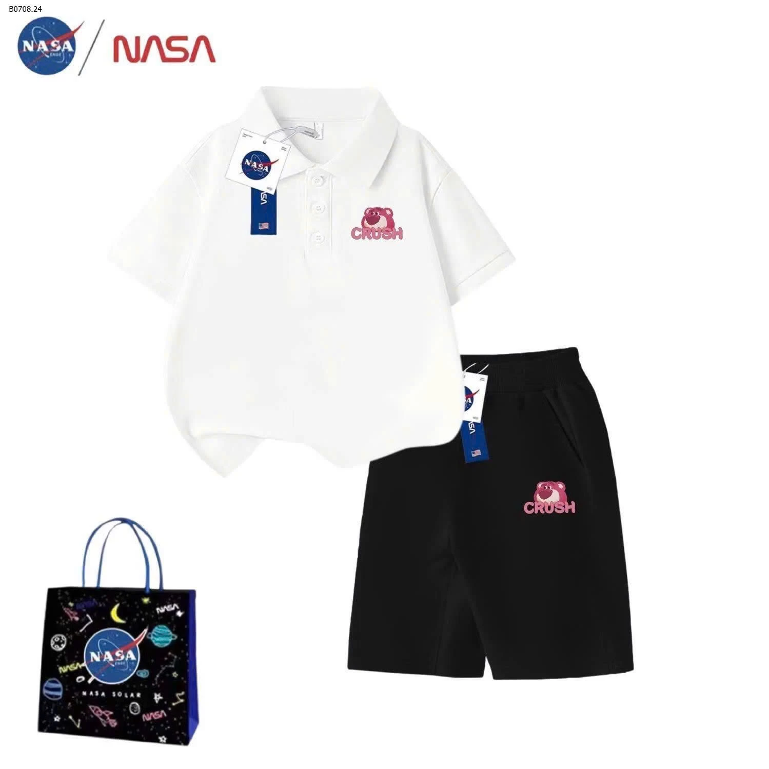 Bộ đồ bé gái cổ polo NASA CUTEE - sỉ 125k