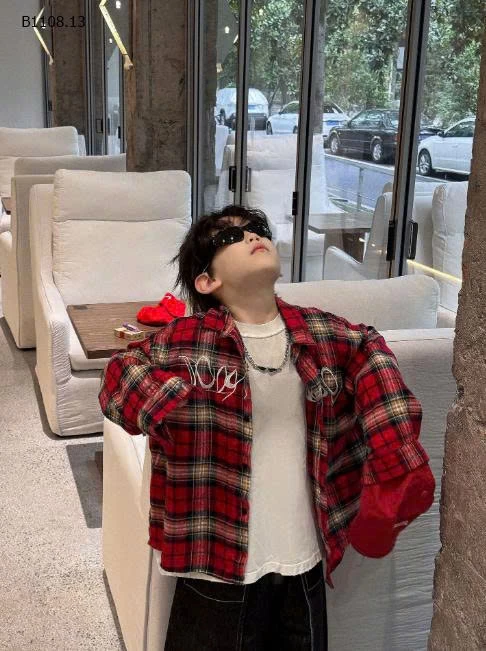 ÁO SƠ MI KẺ DÀI TAY CHO BÉ TRAI -Giá sỉ 170k