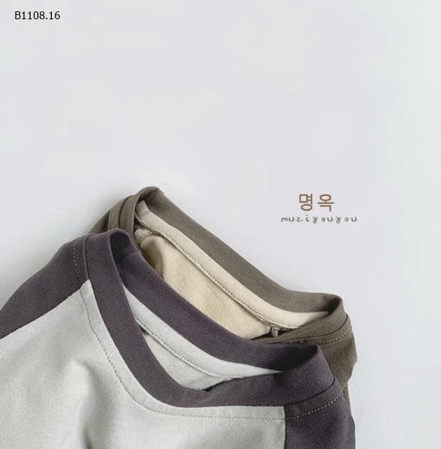 ÁO THUN PHỐI MÀU TAY HÀN QUỐC -Giá sỉ 124K