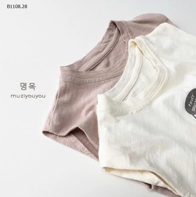 Áo thun  cotton tre  không tay in hình phong cách Hàn Quốc -Giá sỉ 110k