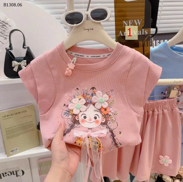   BỘ CỘC TAY  HÌNH CÔ GÁI CHO BÉ GÁI -Sỉ Sz 80-110: 95k Sz 120-150: 109k