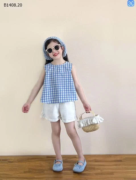 SET ÁO SÁT NÁCH HỞ LƯNG + QUẦN SHORT BÉ GÁI-Sỉ giá 258K