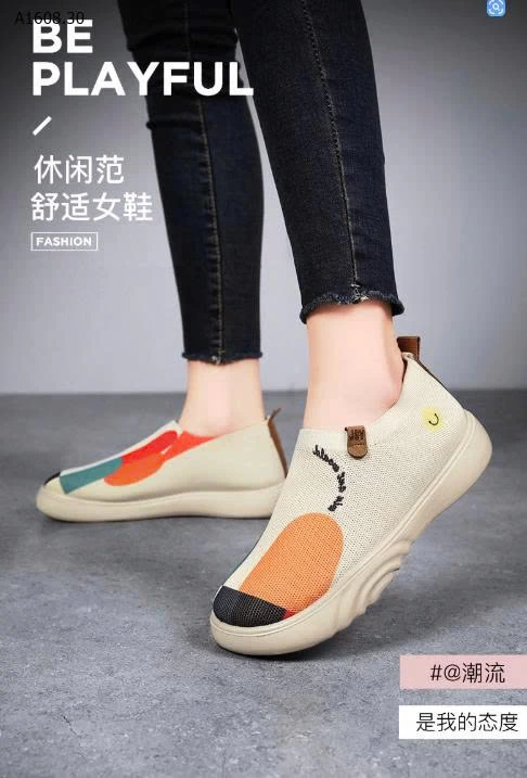 GIÀY SLIPON HOẠ TIẾT NGHỆ THUẬT -Giá sỉ 100k