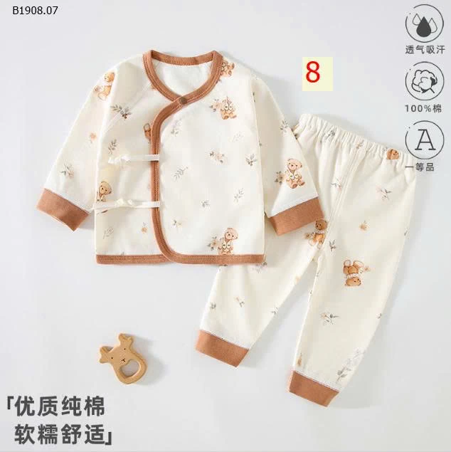 Bộ đồ liền thân cho bé sơ sinh cotton nguyên chất - 84k/ bộ