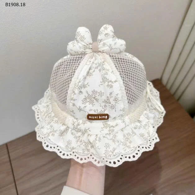 MŨ LƯỚI THOÁNG KHÍ VIỀN REN CHO BÉ GÁI -Sỉ 51k