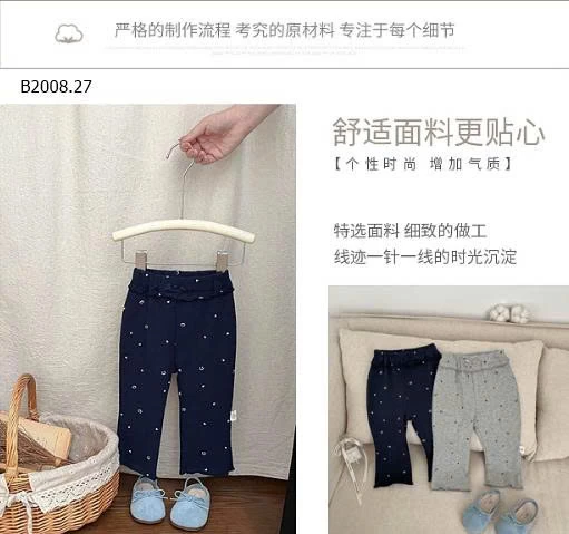 QUẦN DÀI HỌA TIẾT ĐÍNH NƠ BG - sỉ 86k