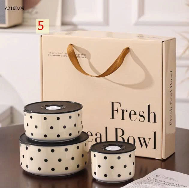 SET 3 HỘP ĐỰNG CƠM GỐM SỨ DONA HOME DECOR  - sỉ 135k/set 