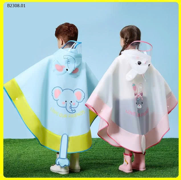  ÁO MƯA CHO BÉ DÁNG CHOÀNG HÌNH THÚ -Sỉ 110k