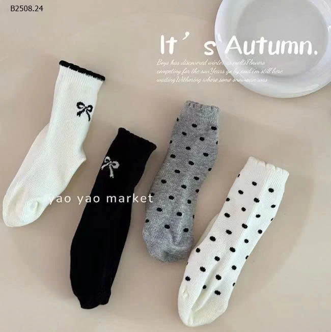 SET 8Đ TẤT NƠ CHẤM BI BG -Giá sỉ 49k 