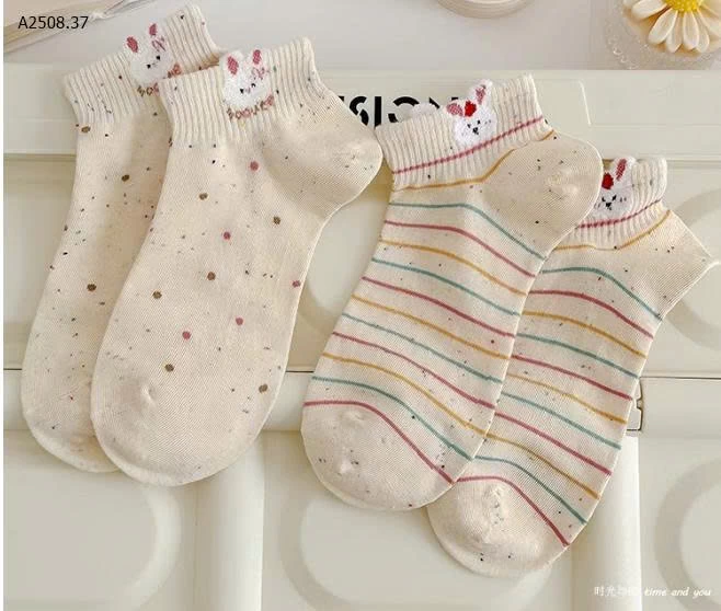 SET 10 ĐÔI TẤT CỔ NGẮN CUTE CHO NỮ-Giá sỉ 55k/sét 10 đôi mix mẫu