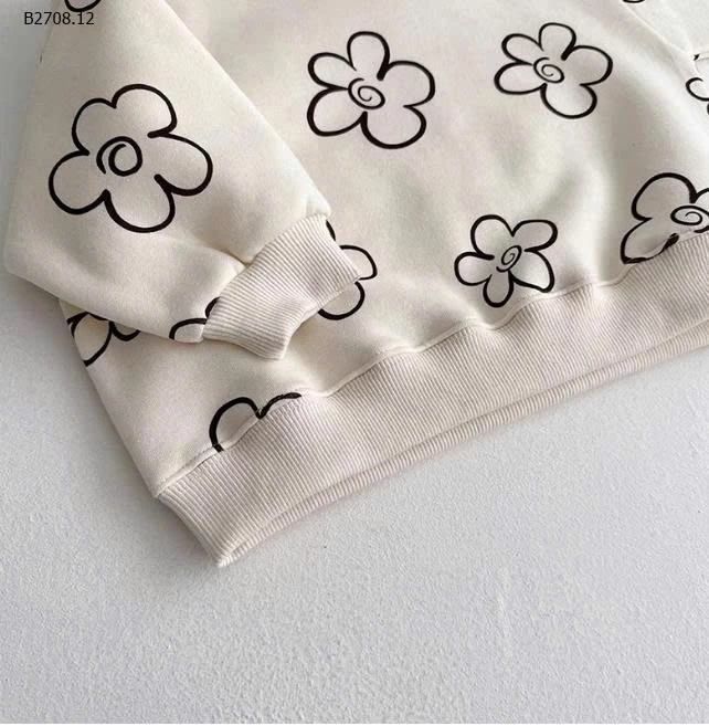 Bộ đồ in hoa nhung mẹ và bé- sỉ giá 173k/bộ 