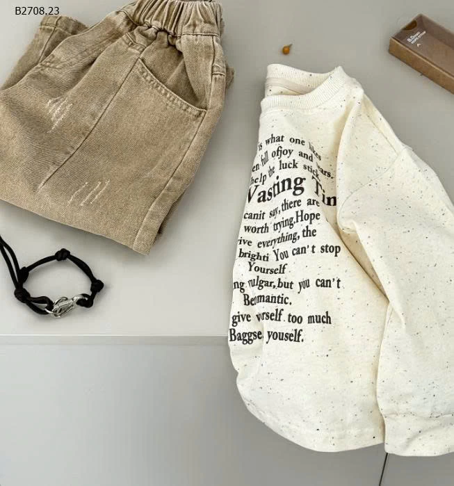 ÁO CHỮ DÀI TAY CHO BÉ TRAI-Giá sỉ 153k