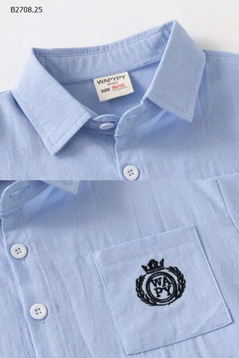 ÁO SƠ MI DÀI TAY WAPPY CHO BÉ TRAI- sỉ 105k