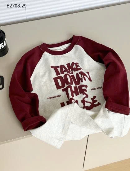 Áo thun dài tay Raglan- Giá sỉ áo sz 100-140: 148k  sz 150: 163k  sz 160: 178k 