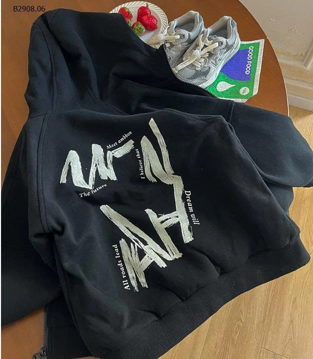 Áo khoác cardigan dáng rộng in chữ  AMBBKIDS-Giá sỉ  sz 90-150: 212k  sz 160: 228k 