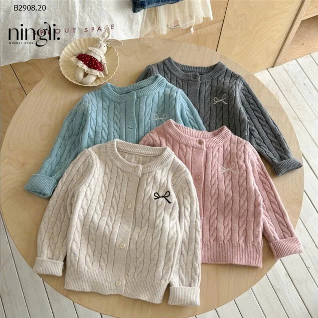 ÁO LEN CARDIGAN THÊU NƠ NINGLI BG -Giá sỉ 125k