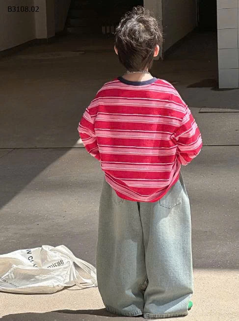 SET ÁO KẺ DÀI TAY MIX QUẦN JEAN CHỮ-Giá sỉ áo: 135k  quần: 169k