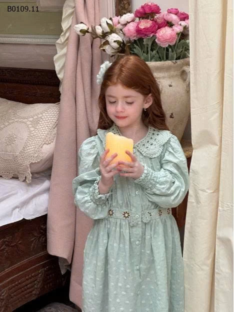 VÁY CÔNG CHÚA CỔ BÈO CHO BÉ-giá sỉ  váy: 267k  cổ len: 91k 