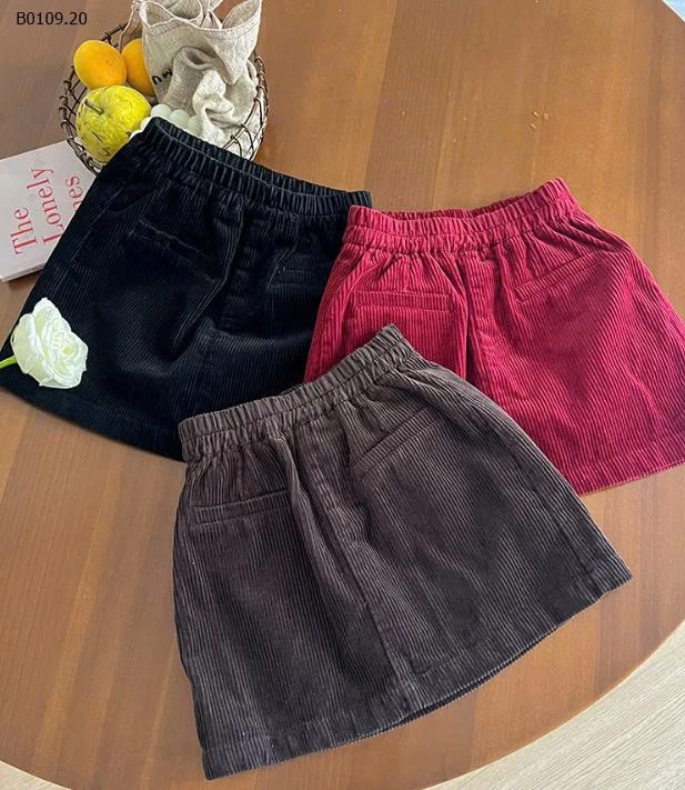 CHÂN VÁY NHUNG AMBB 2O25-Giá sỉ sz 90-150: 115K 160: 123K 170: 135K