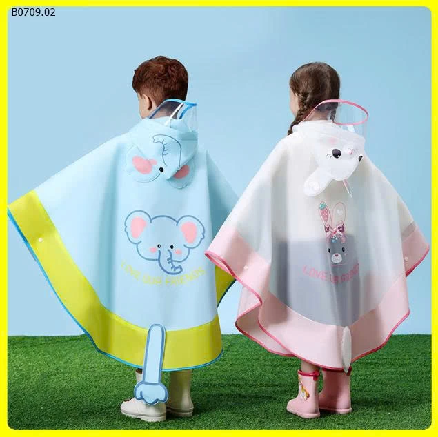 ÁO MƯA CHO BÉ DÁNG CHOÀNG HÌNH THÚ-Giá sỉ 115k