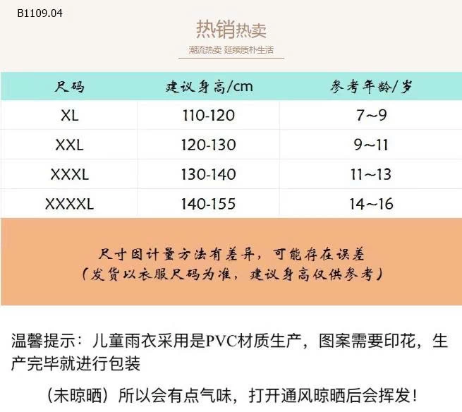 ÁO MƯA TRẺ EM-Giá sỉ 85k