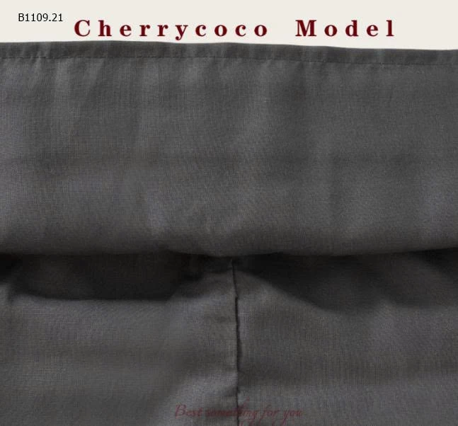 Váy kẻ phối tay nhà Cherycoco  - sỉ 233k