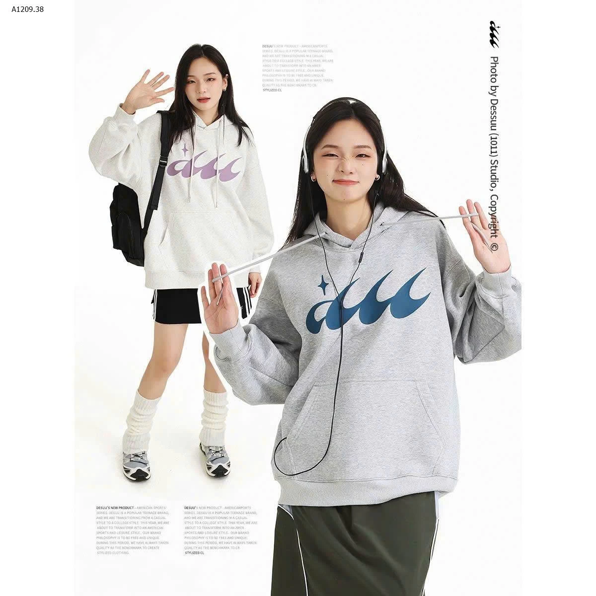 Áo nỉ DESUU lên kệ sale mẫu thu đông   - sỉ 259k