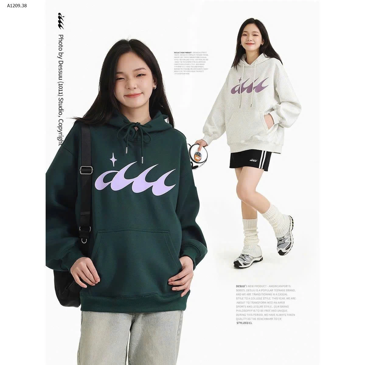 Áo nỉ DESUU lên kệ sale mẫu thu đông   - sỉ 259k