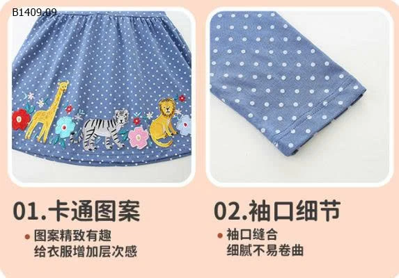 VÁY AOSTA BETTY THÊU ĐỘNG VẬT -Giá sỉ 129k