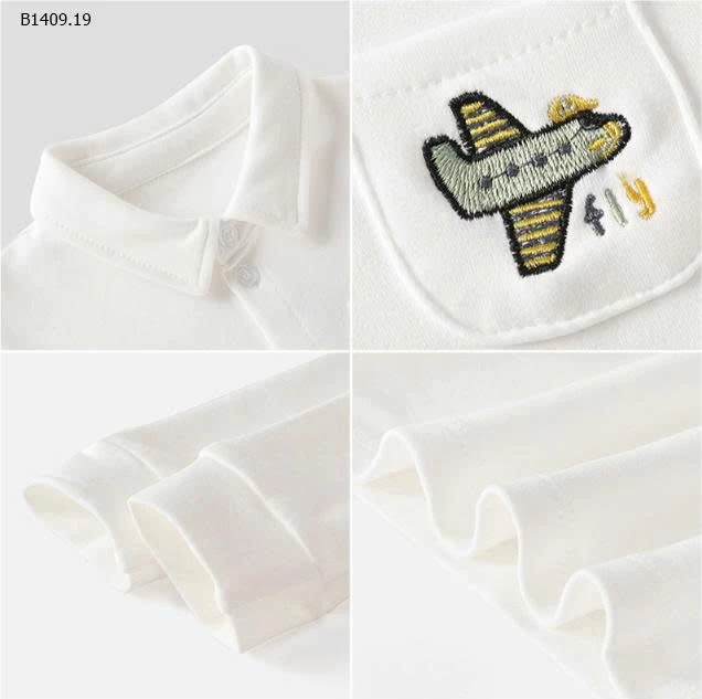 Áo sơ mi trẻ em thêu dài tay cho bé -Giá sỉ 172k