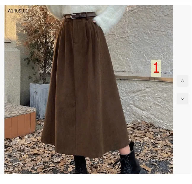 Chân váy nhung kẻ nữ thu đông 2025 -Sỉ 165k