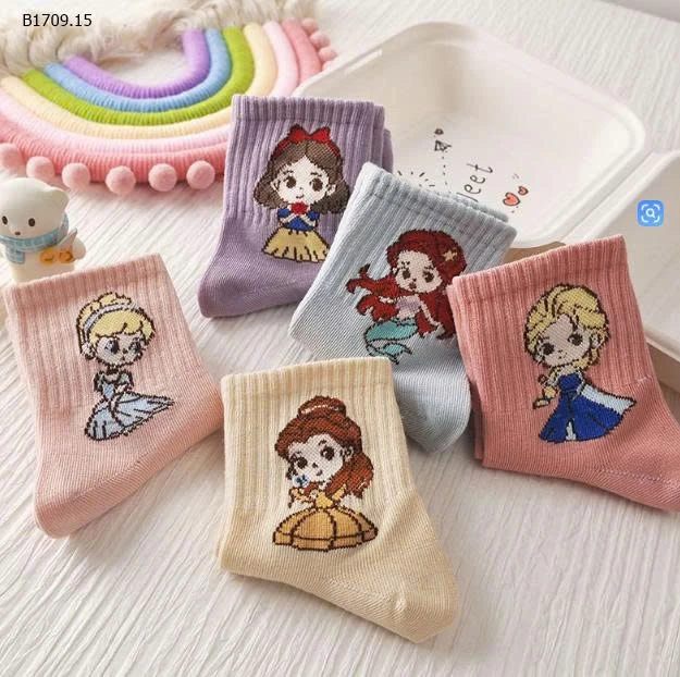 SET 5 ĐÔI TẤT CÔNG CHÚA - sỉ 59k/set 5 đôi