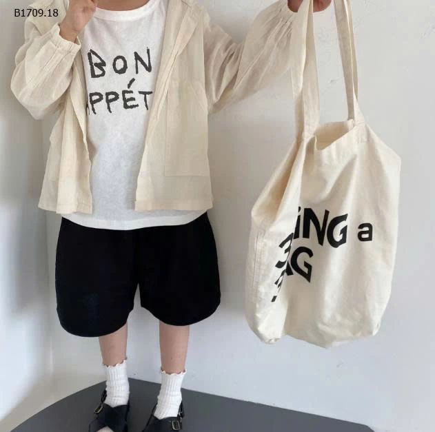 ÁO KHOÁC MỎNG CHỮ LƯNG CHO BT- sỉ 179k