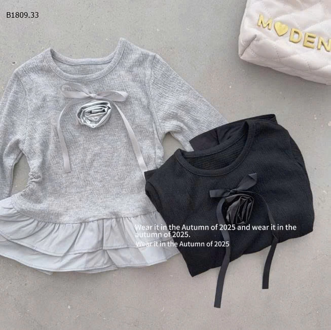 ÁO DÀI TAY ĐÍNH HOA PHỐI BÈO-Giá sỉ 145k