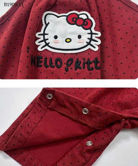 SET 2 MÓN ÁO THUN + YẾM CHẤM BI HELLO KITTY CHO BÉ-Giá sỉ 279k