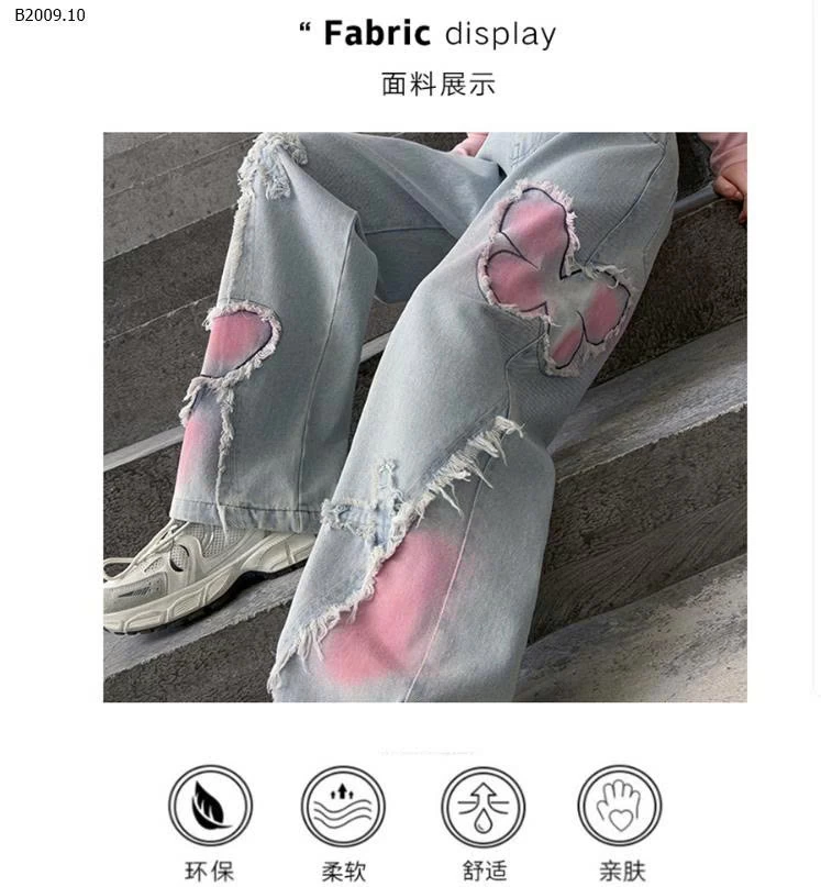 Quần jeans suông cánh bướm cho bé gái  -Giá sỉ 185k